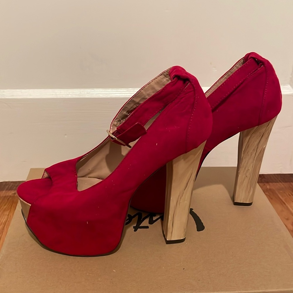 Red Peep Toe Heels